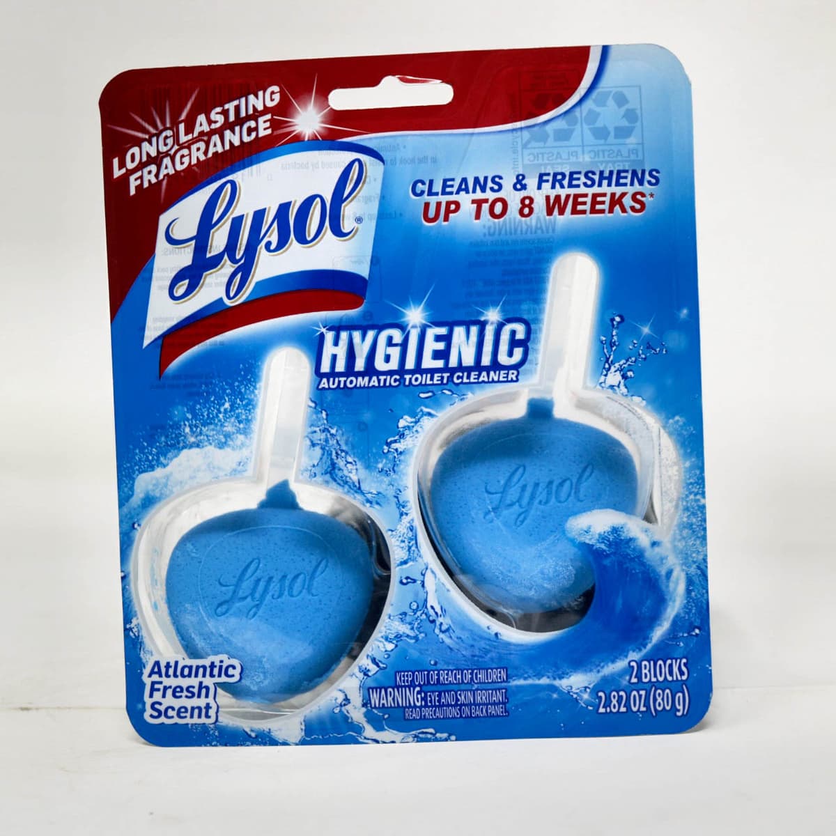 Lysol Hygienic Automatic Toilet Cleaner – Atlantic Fresh Scent, 2 Blocks (2.82 oz)